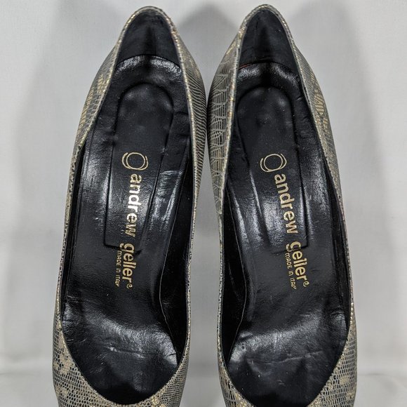 Sz 8 Vintage Italian Leather Closed Toe Heel Pump In Original Box, Andrew Geller - Picture 7 of 11